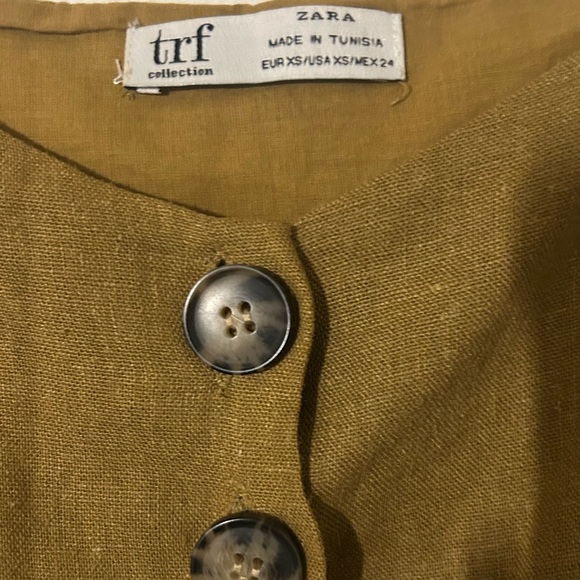 Zara Brown Button-Front Mini Dress - Picture 2 of 3